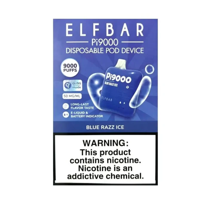 Elf Bar Pi 9000 Puffs Disposable Vape Blue razz Ice
